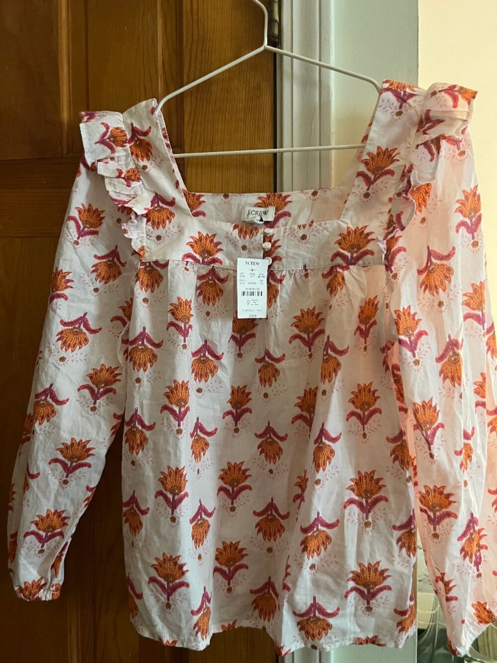 J CREW 100% COTTON INDIAN PRINT TOP NWT
